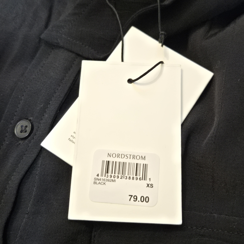 Something Navy Black Utility Button-Down Shirt Sz… - image 3